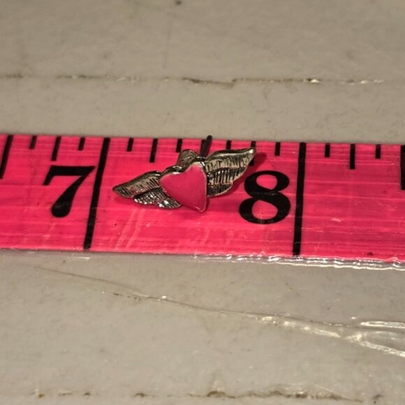 Red Heart With Wings Earrings - Picture 2 of 2